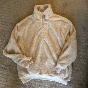 Quarter Zip oversized fleece jacket
